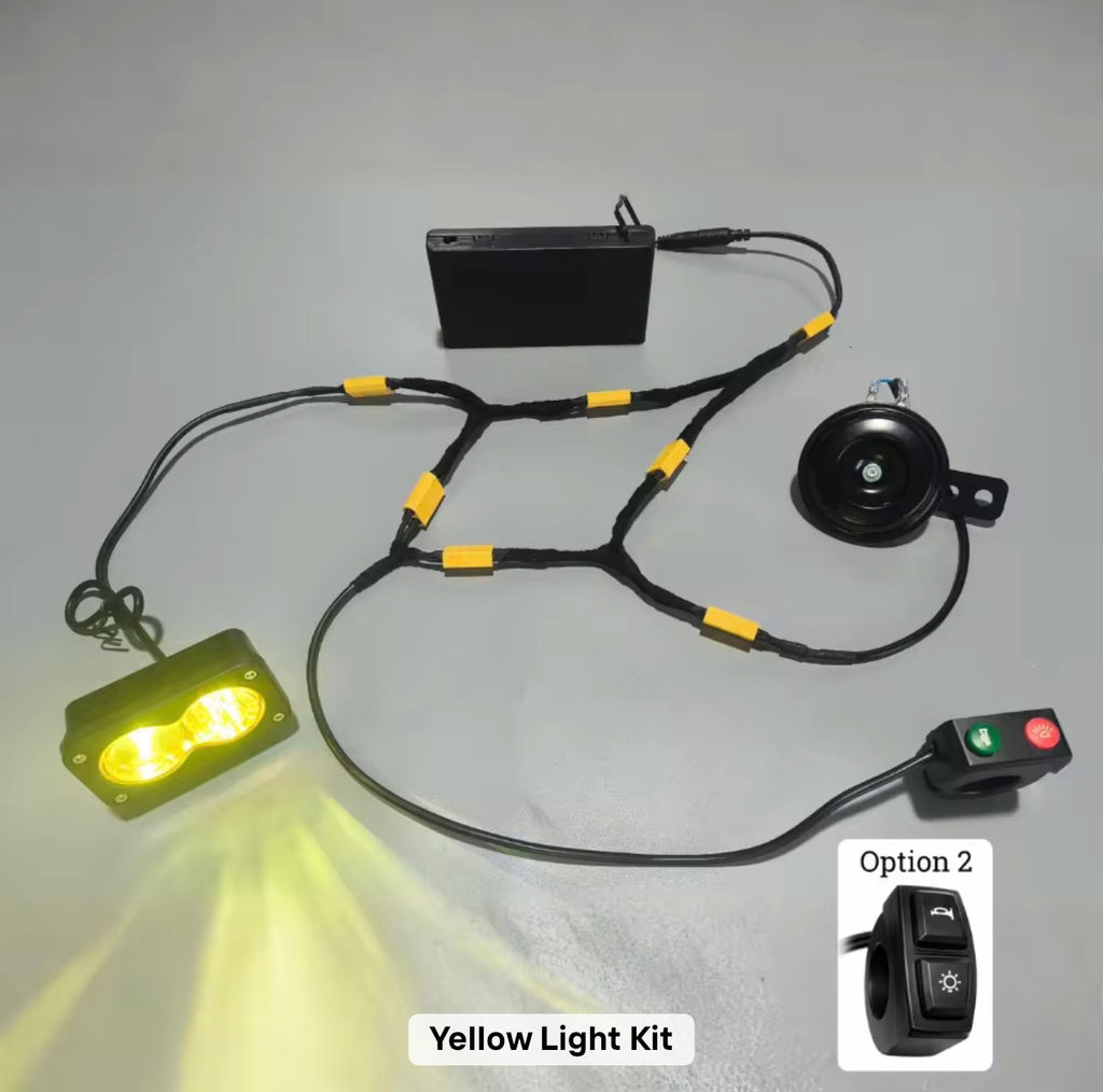 Silver/Golden Baja Light Combo + Surron Horn with a 2 Option Switch and our logo on it